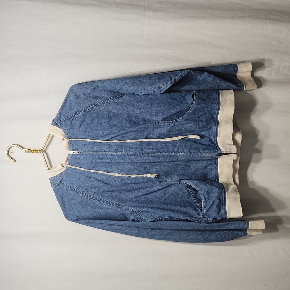 Denim Hooded Zipper Jacket